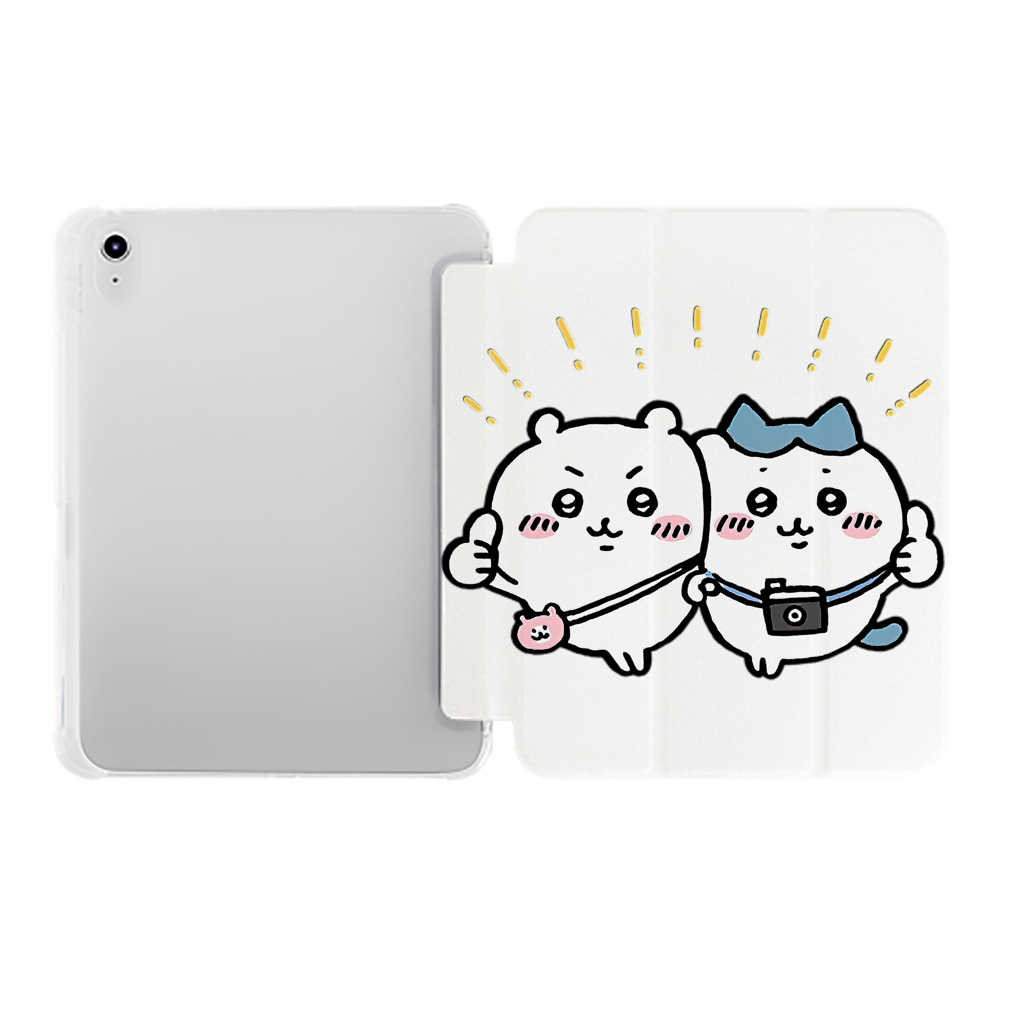 （画像用） ちいかわ ちいかわ Chii-kawa chiikawa IPad ケース ペン収納付き 三つ折りスタンド PUレザー×シリコン 対応機種9.5/10.5/10.9インチ